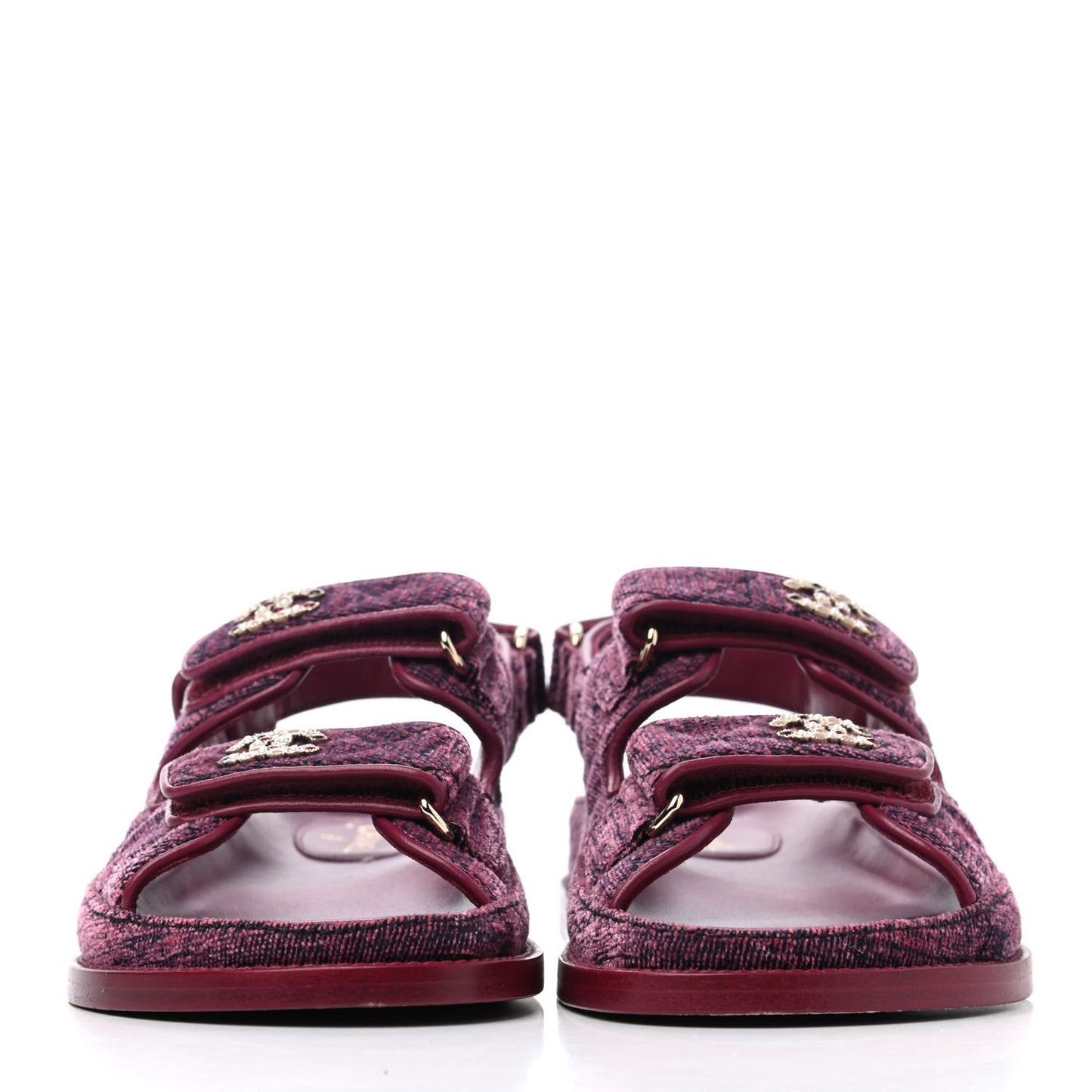 Velvet Velcro Dad Sandals 35.5 Pink