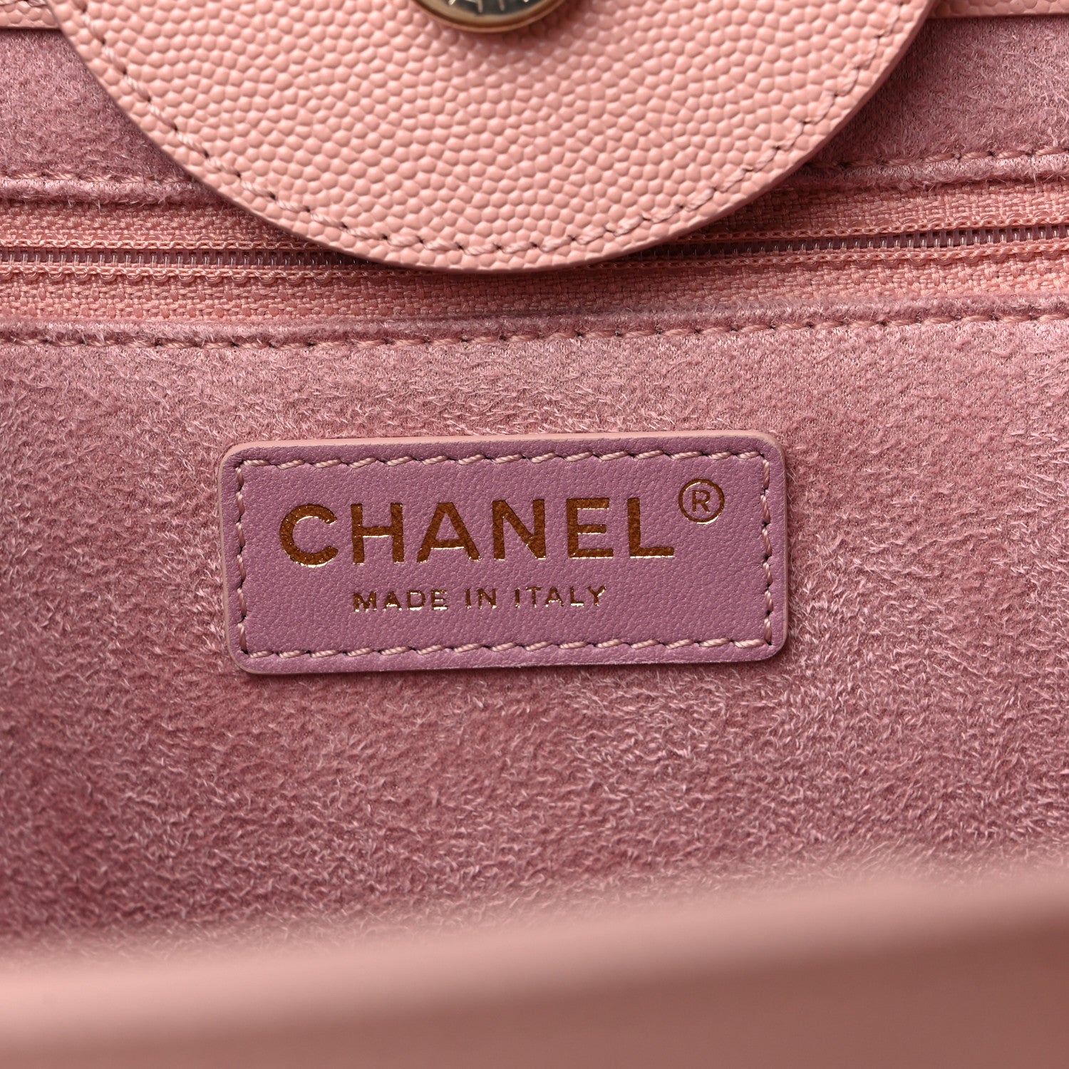 Chanel Caviar Small Studded Deauville Tote Light Pink 6 of 9