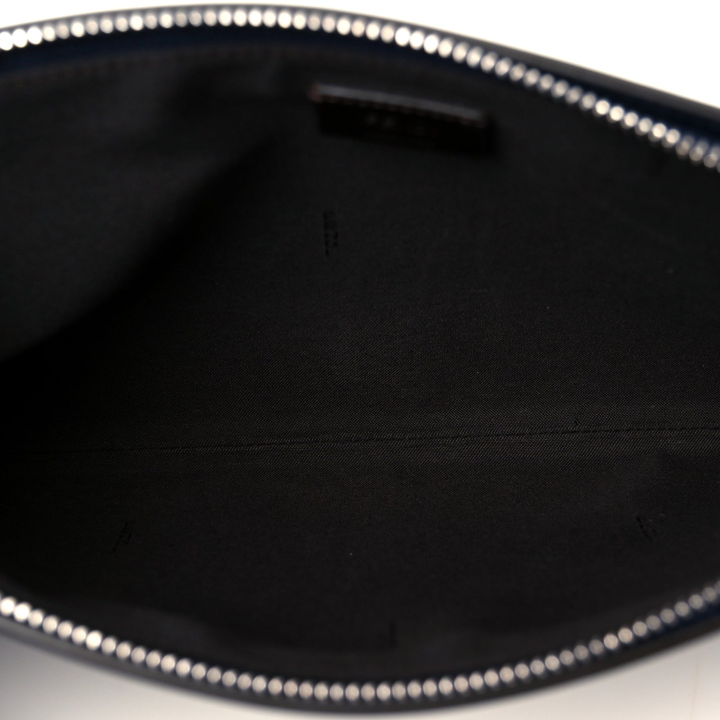 Fabric Jacquard Vitello King FF 1974 Clutch Bag Denim Blue Midnight