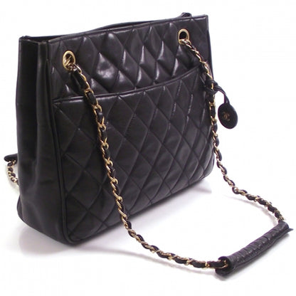 Chanel Leather Quilted Shoulder Tote Black 3 of 10