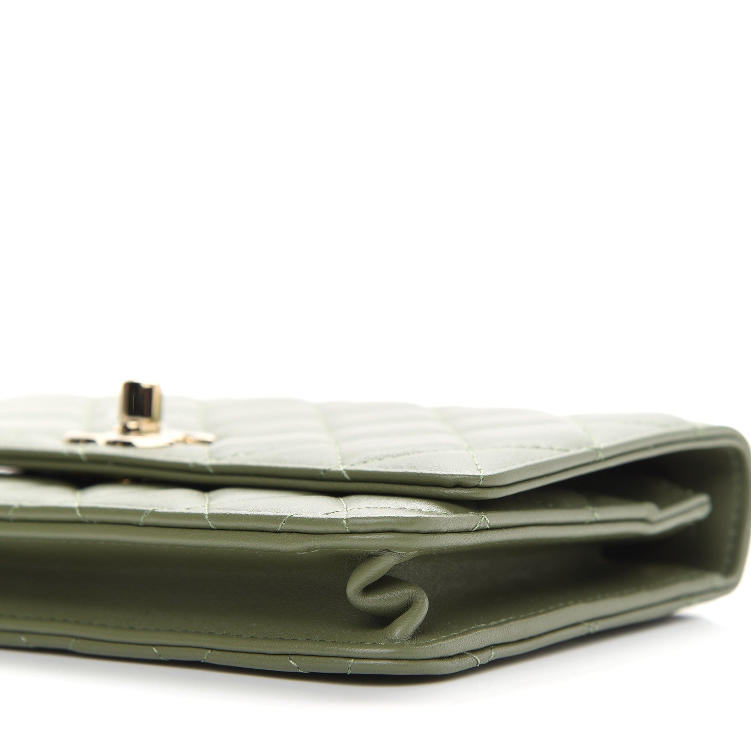 Chanel Lambskin Quilted Trendy CC Wallet On Chain WOC Green 10 of 10