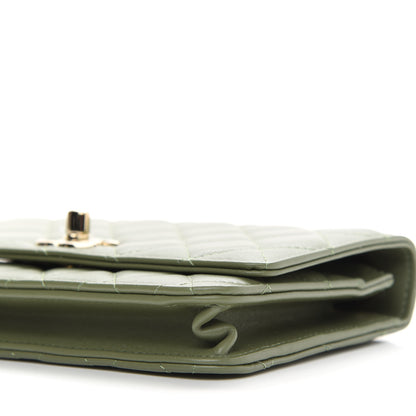 Chanel Lambskin Quilted Trendy CC Wallet On Chain WOC Green 10 of 10