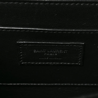 Saint Laurent Glazed Calfskin Monogram Medium Solferino Satchel Black 6 of 9