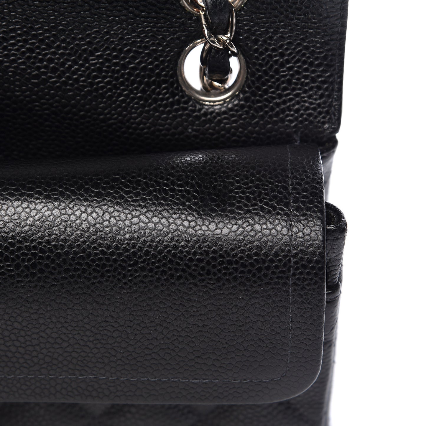 Caviar Quilted Small Double Flap Black