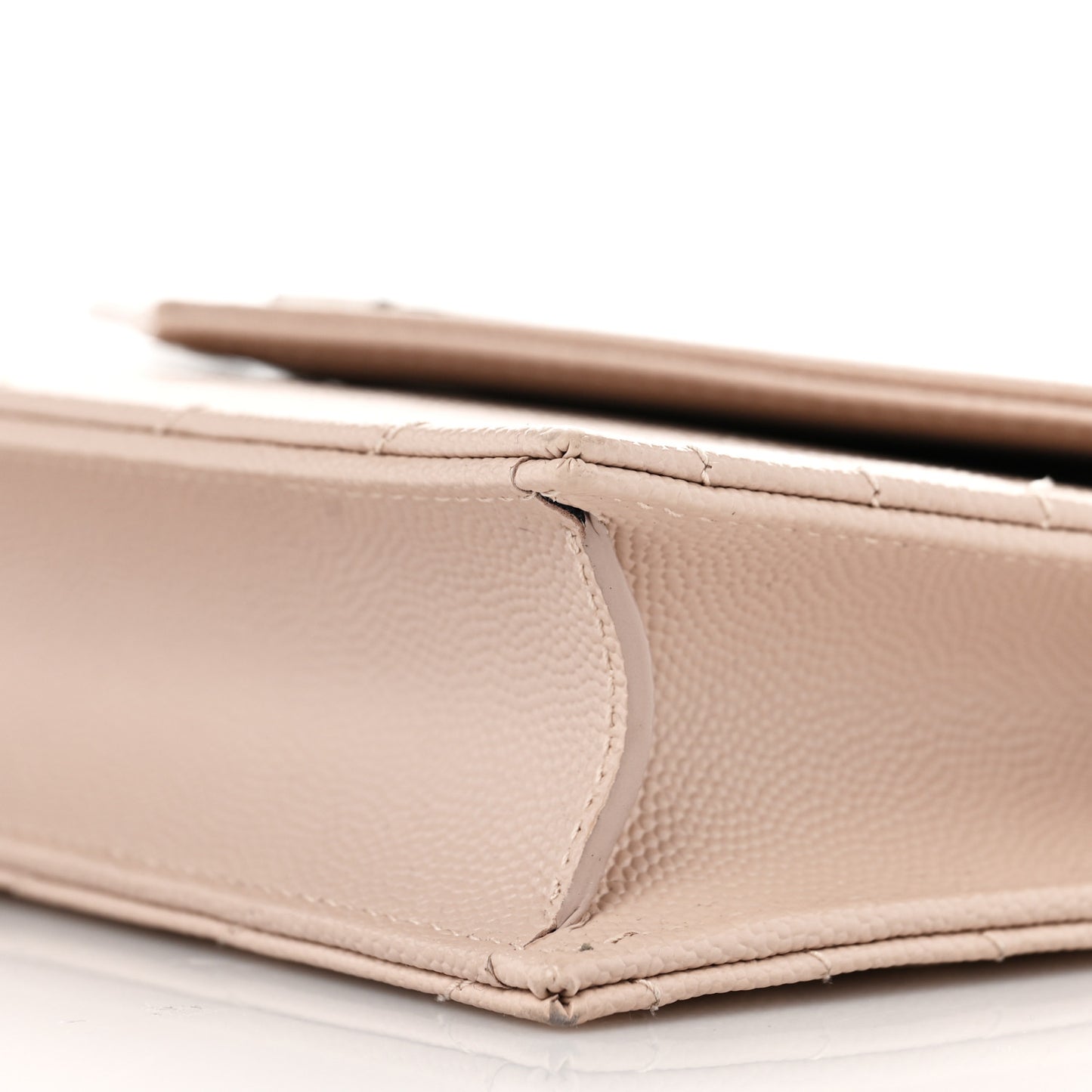 Grain De Poudre Matelasse Chevron Monogram Envelope Chain Wallet Pale Pink
