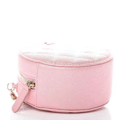 Chanel Iridescent Caviar Quilted Round Clutch With Chain Pink 4 of 8