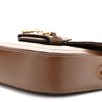 Gucci GG Supreme Monogram Web Mini Horsebit 1955 Shoulder Bag Beige Brown Sugar 10 of 10
