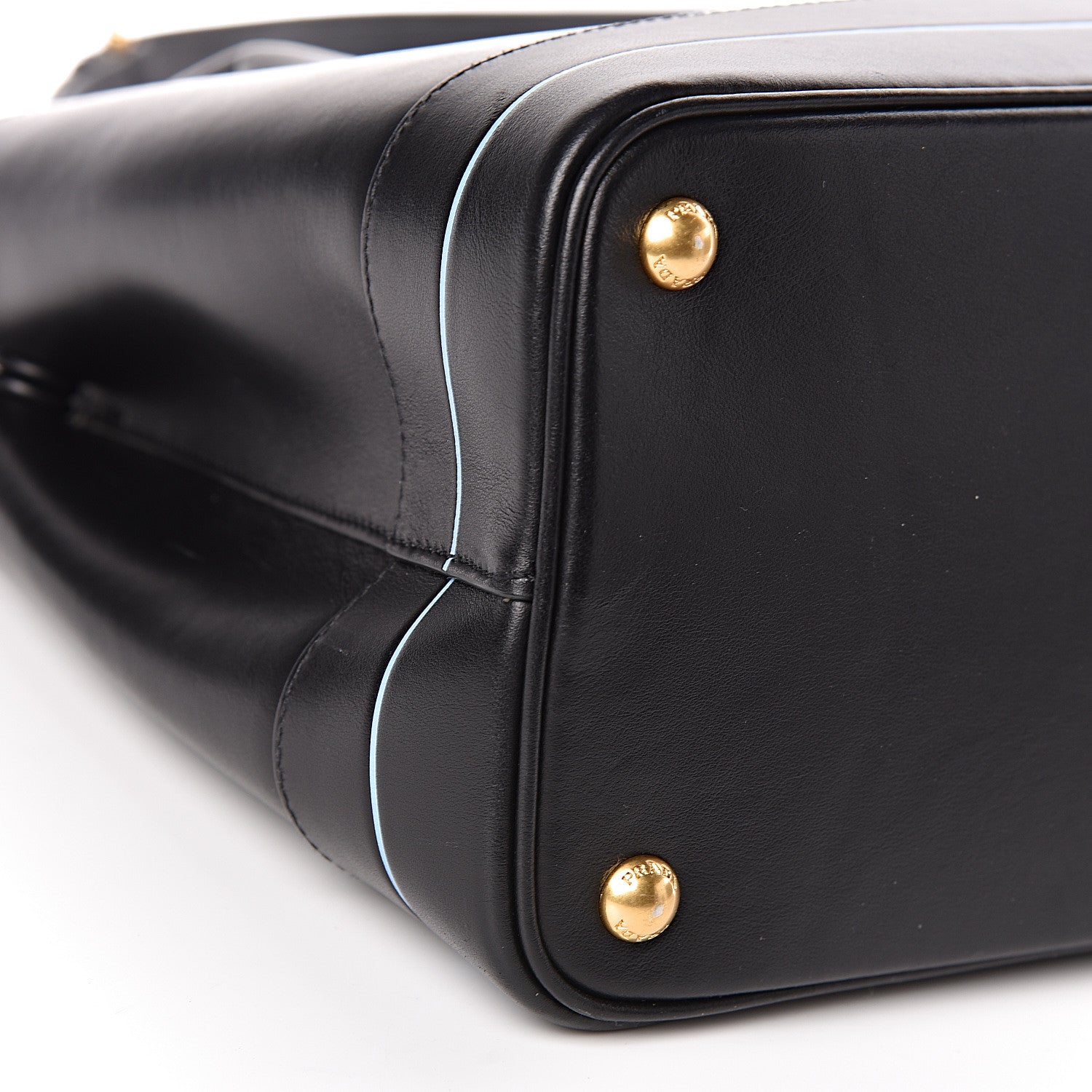 Prada City Calfskin Cuir Medium Mirage Double Bag Black 9 of 11