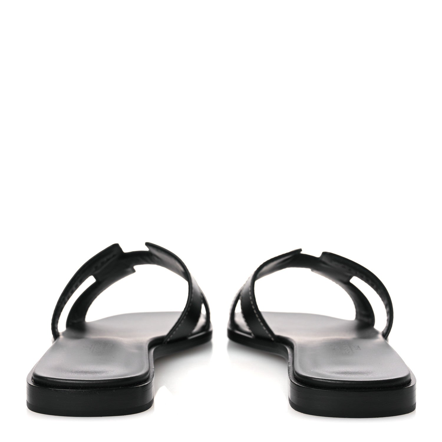 Hermes Box Calfskin Oran Sandals 36 Black 6 of 11