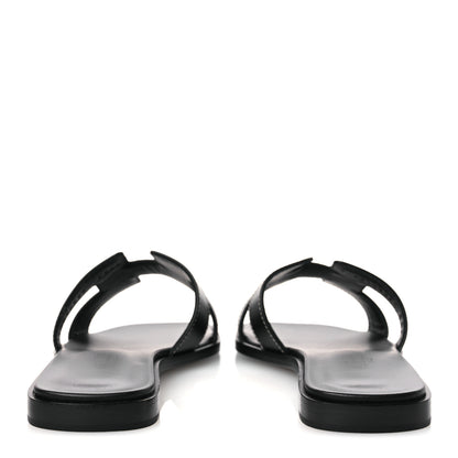 Hermes Box Calfskin Oran Sandals 36 Black 6 of 11