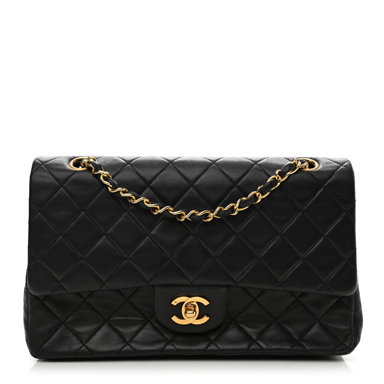 Chanel Lambskin Quilted Medium Double Flap Black 1 of 14