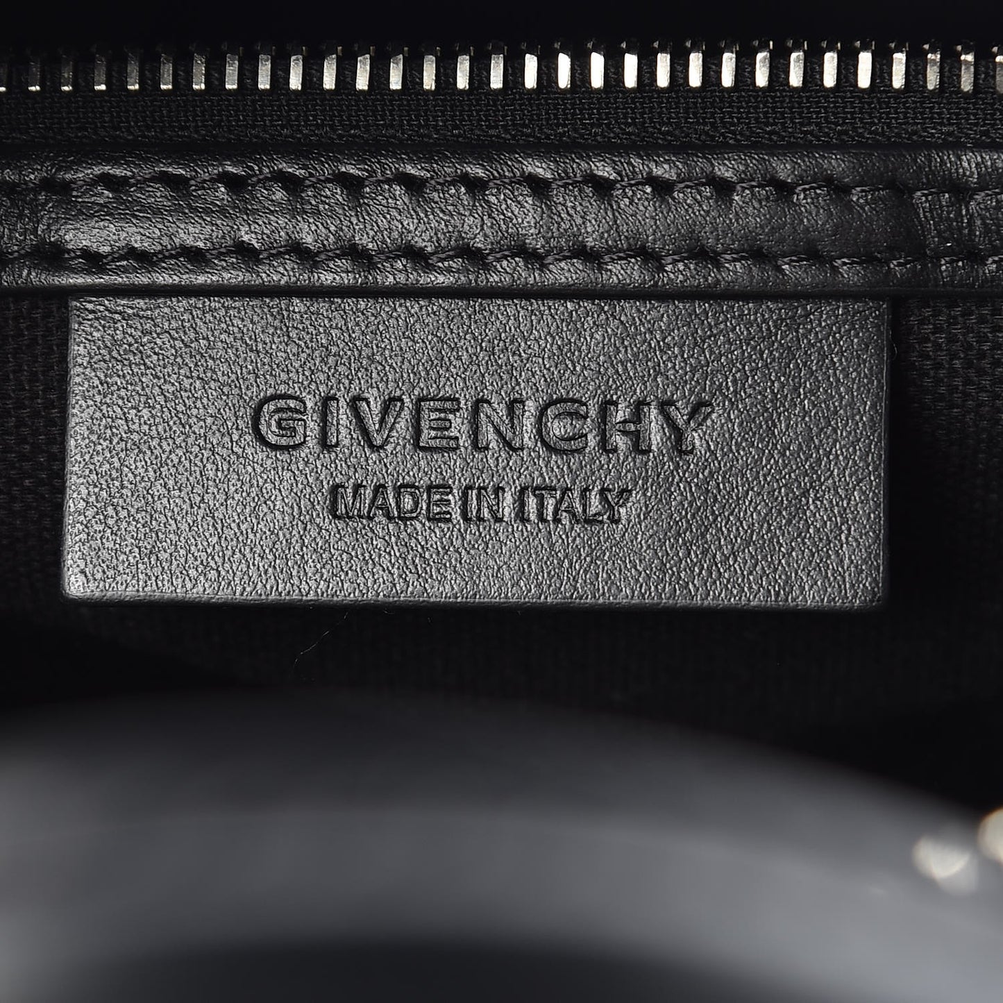 Waxed Calfskin Small Nightingale Logo Strap Black