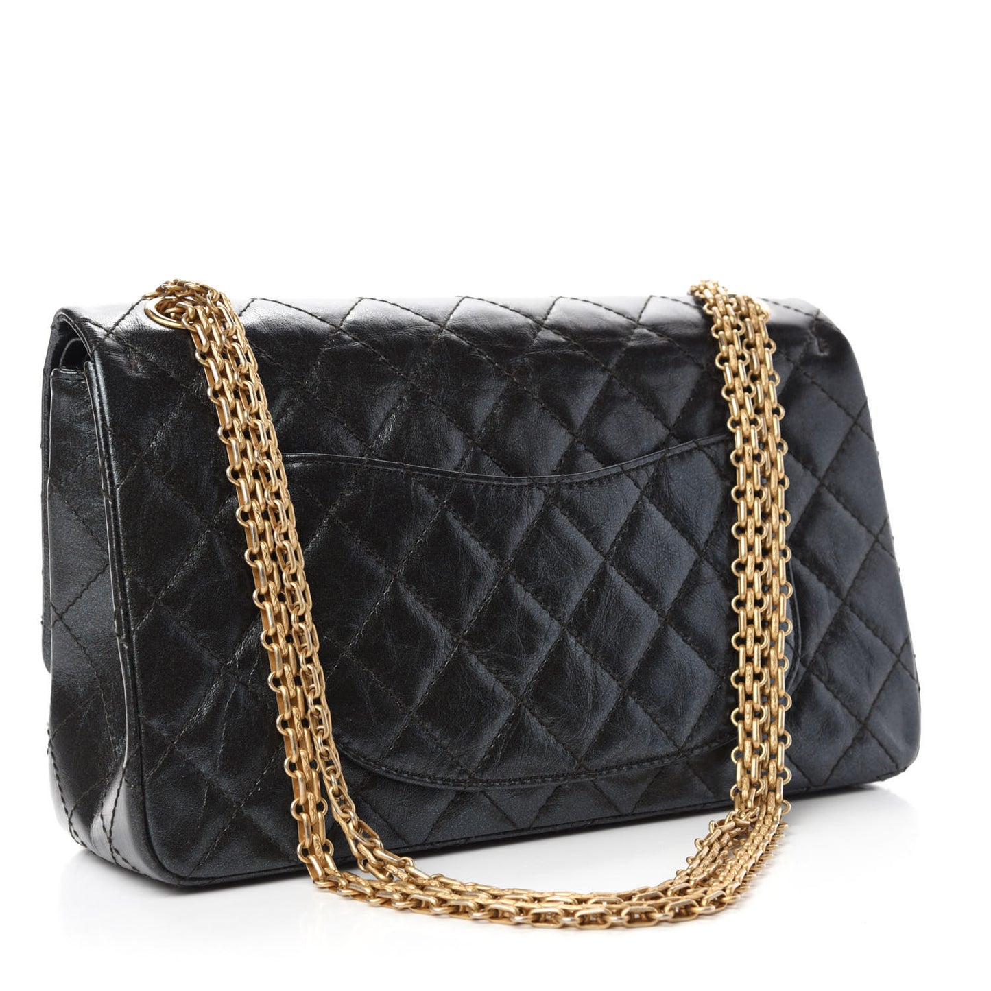 Iridescent Calfskin Quilted 2.55 Reissue 226 Flap Ruthenium
