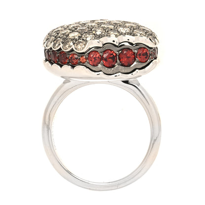 Boucheron 18K White Gold Brown Diamond Garnet Macaron Ring 54 6.75 4 of 6