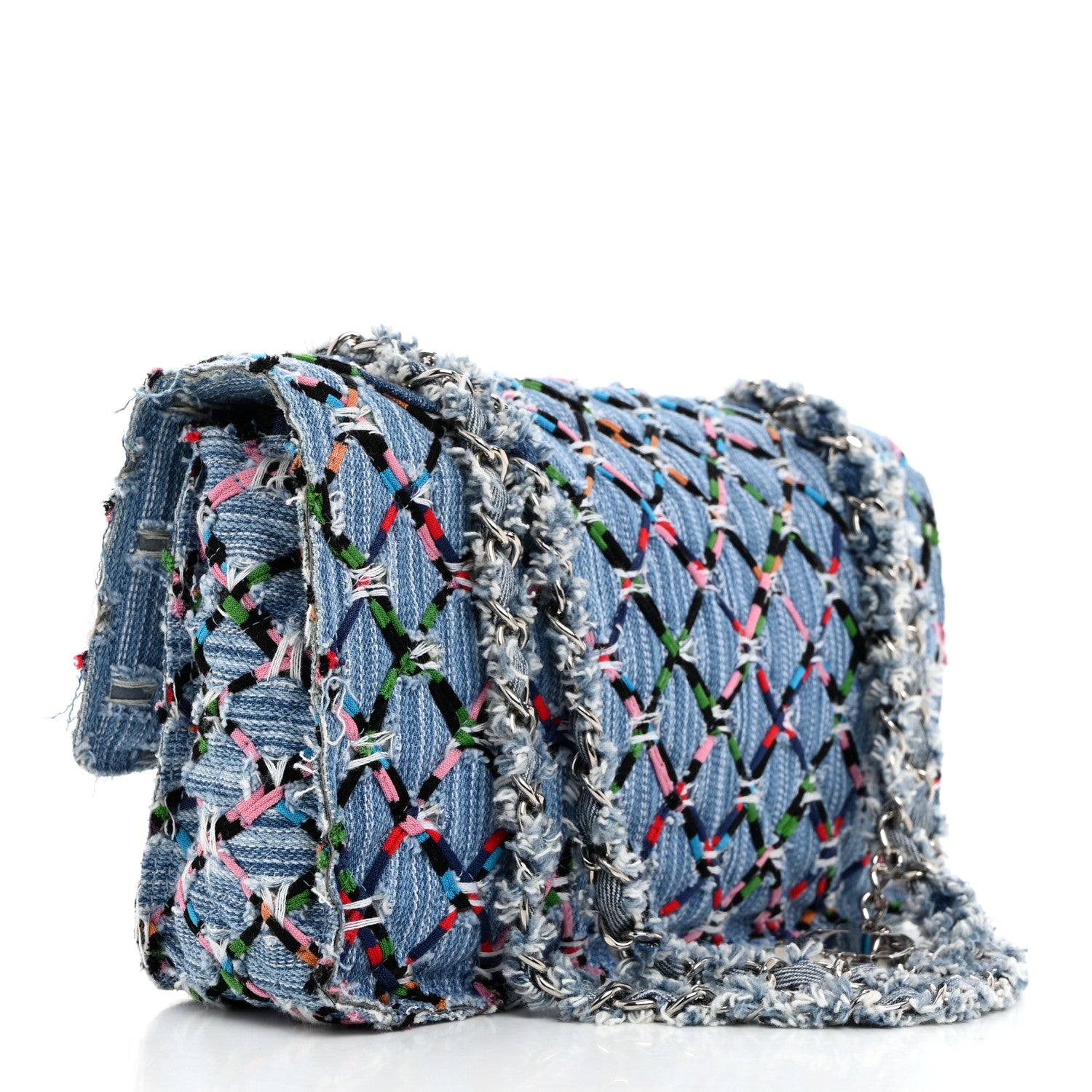Chanel Woven Denim Medium Flap Multicolor 3 of 10
