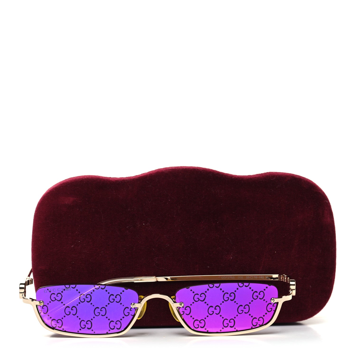 Gucci Metal Rectangular Frame Sunglasses GG1278S Purple 8 of 8