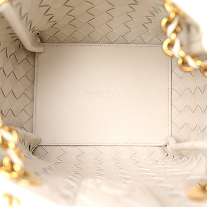Bottega Veneta Nappa Intrecciato Small Parachute Chain Shoulder Bag Chalk 5 of 9