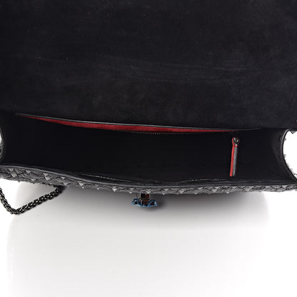 Valentino Garavani Craquele Nappa Large Rockstud Spike Shoulder Bag Black 7 of 9