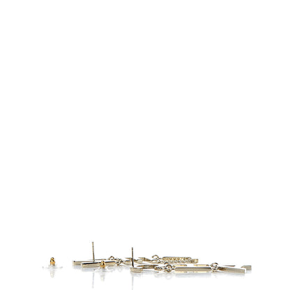 Chanel Metal Cha-Nel Logo Drop Earrings Gold 3 of 5