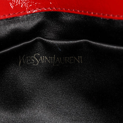 Saint Laurent Textured Patent Monogram Large Belle De Jour Clutch Red 6 of 7