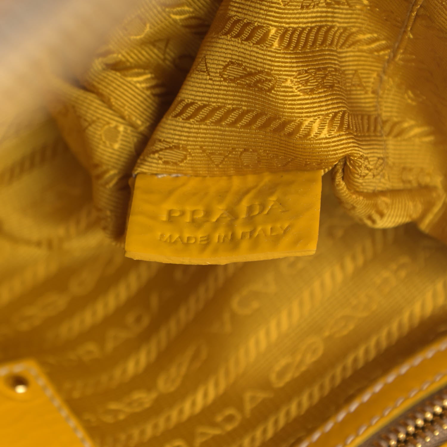 Prada Vernice Naplak Shoulder Bag Giallo 12 of 15