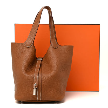 Hermes Taurillon Clemence Picotin Lock 22 MM Gold 13 of 13