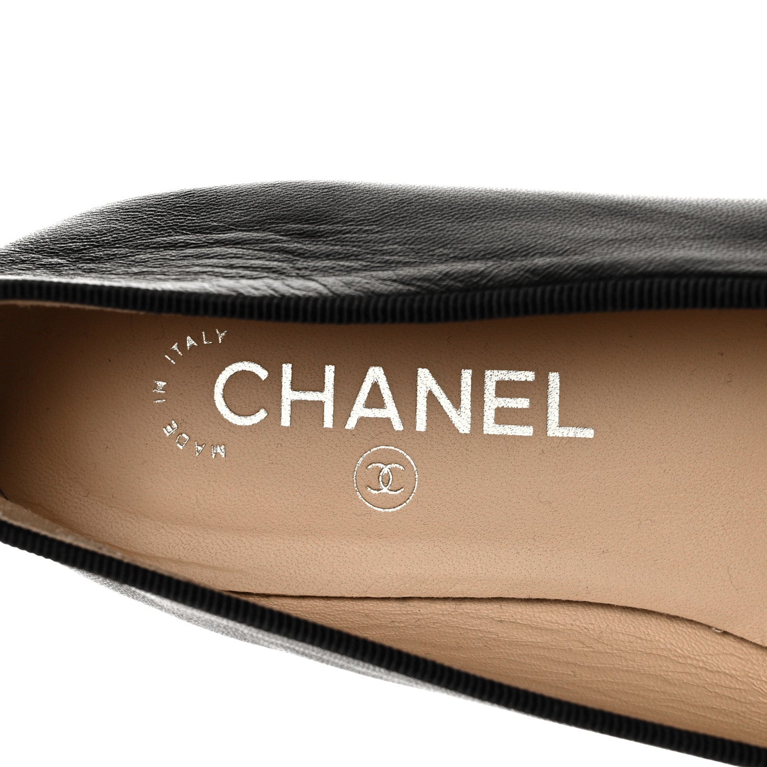 Chanel Lambskin Patent Cap Toe Ballerina Flats 38.5 Black 7 of 9