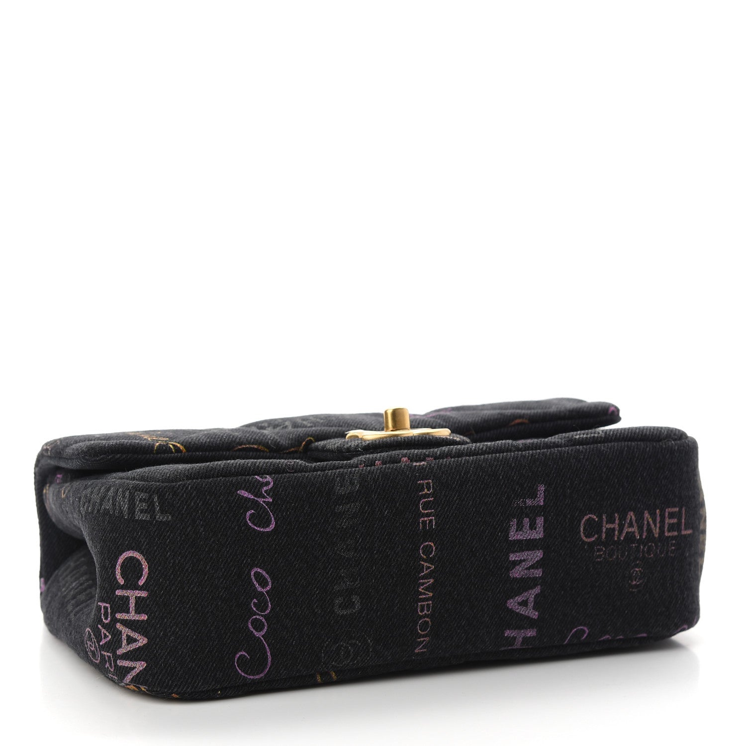Chanel Denim Quilted Denim Mood Mini Rectangular Flap Black Multicolor 4 of 9
