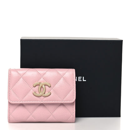 Chanel Caviar Quilted Studded CC Flap Card Holder Light Pink 10 of 10