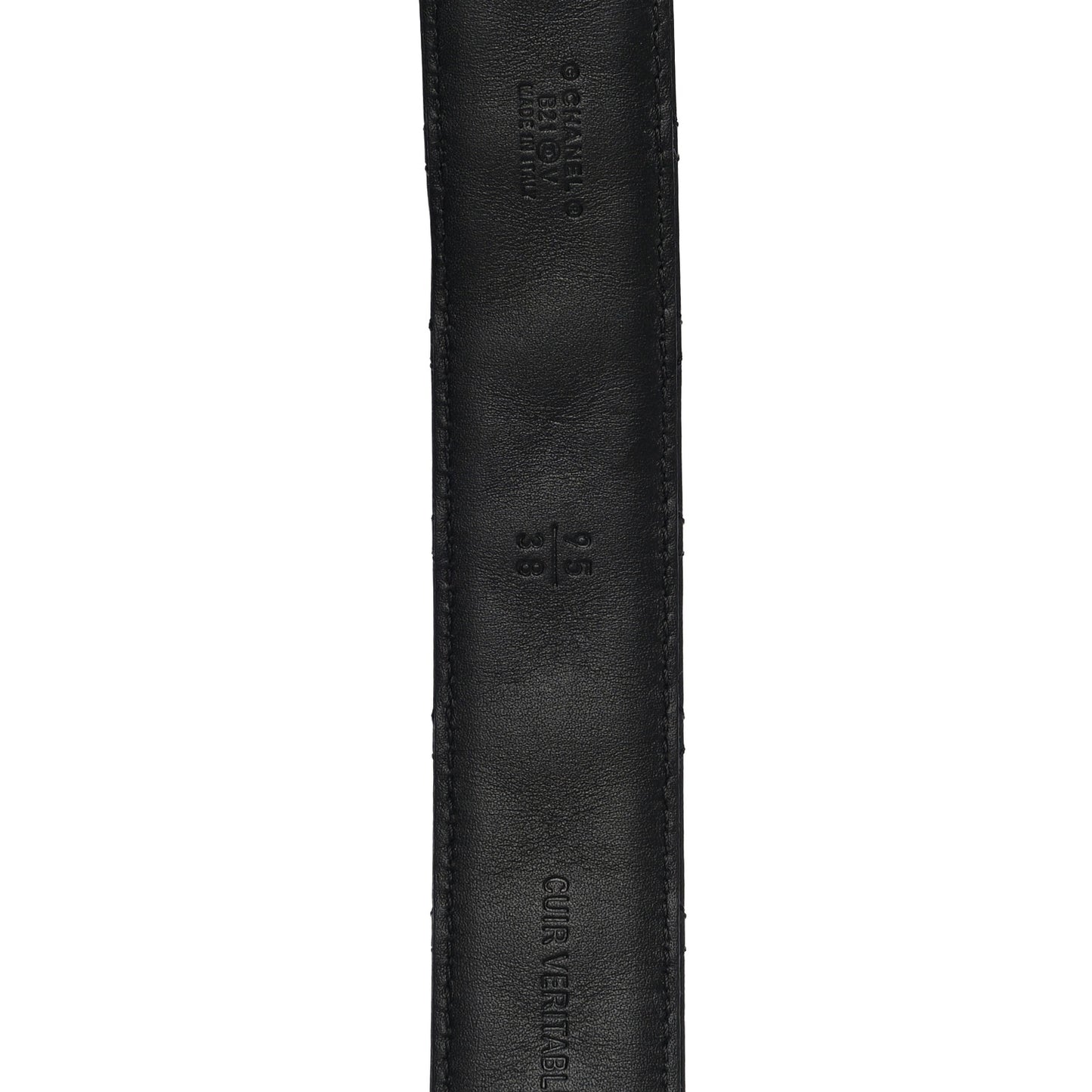 Lambskin Quilted CC Chain Belt 95 38 Black