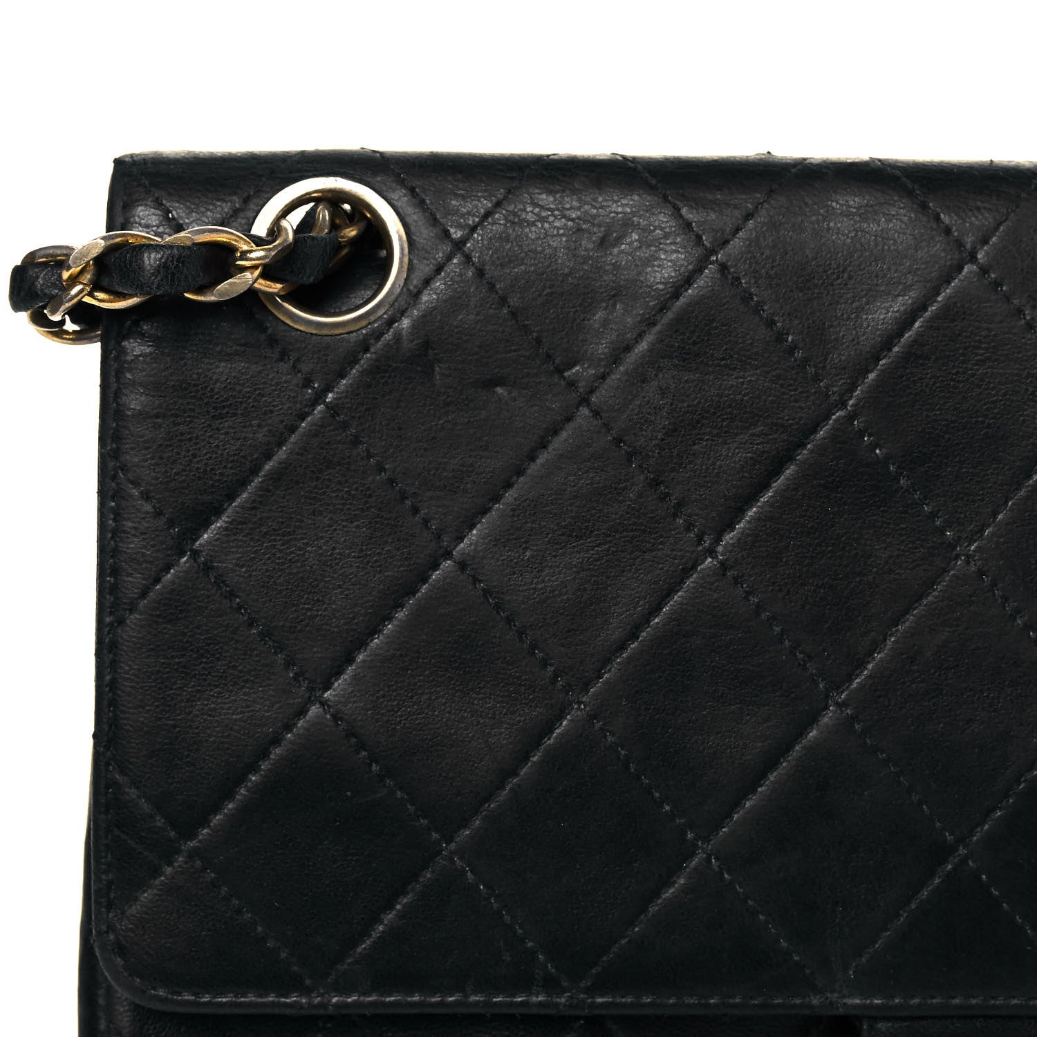 Chanel Lambskin Quilted Medium Double Flap Black 14 of 21