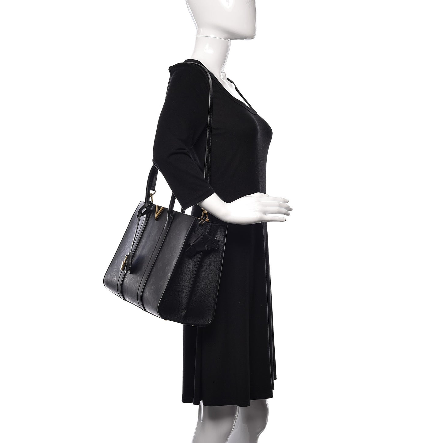 Monogram Cuir Plume Very Tote GM Black
