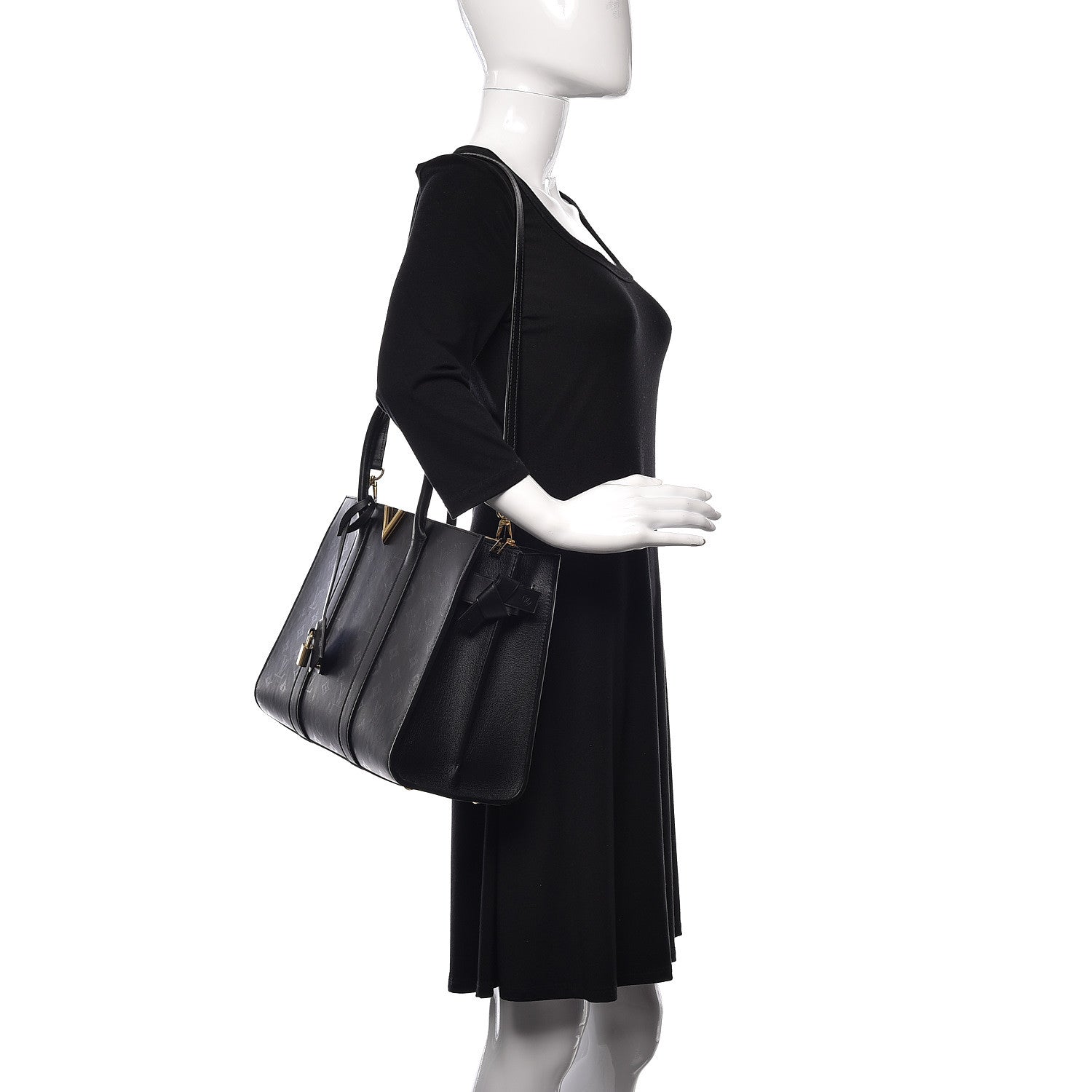 Louis Vuitton Monogram Cuir Plume Very Tote GM Black 2 of 10