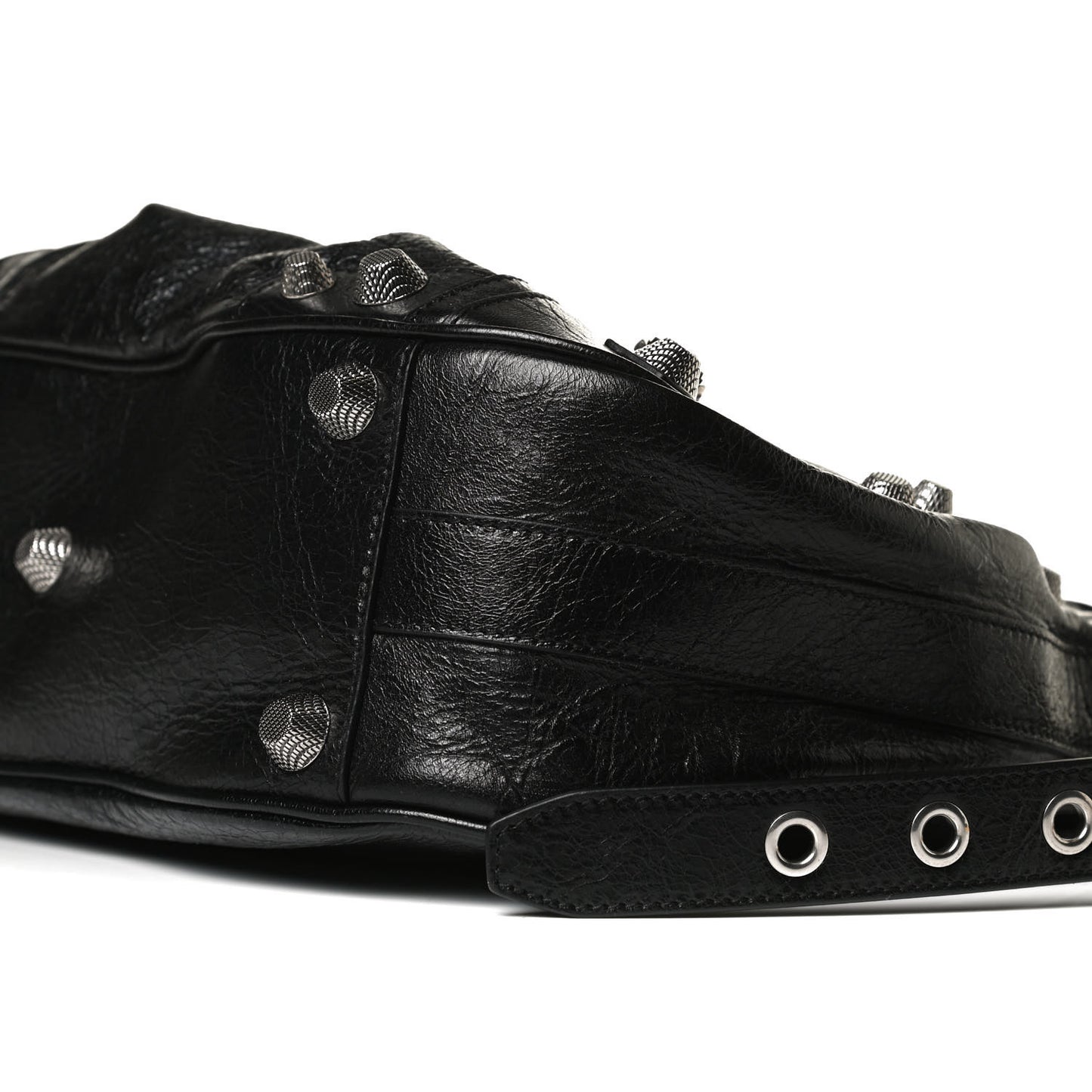 Agneau Arena Medium Le Cagole Shoulder Bag Black