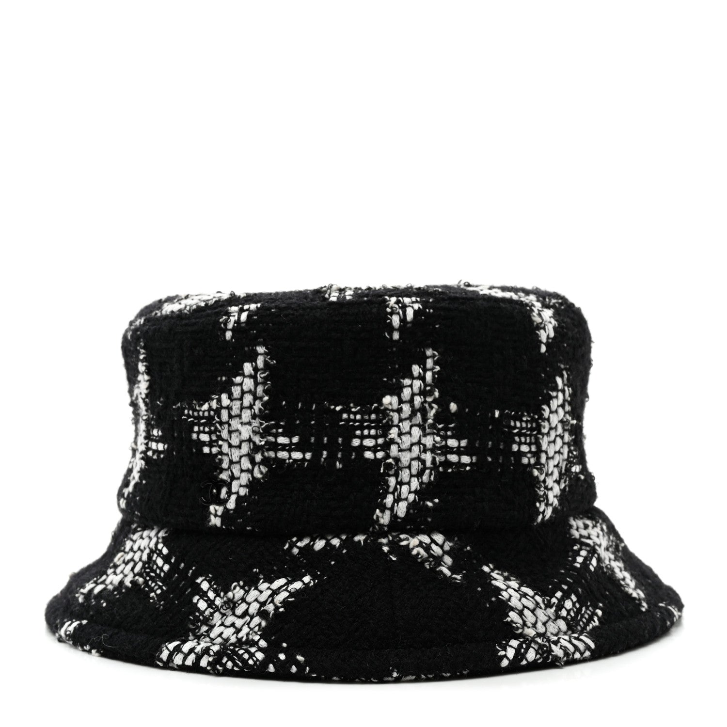Chanel Tweed Bucket Hat S Black White 5 of 8