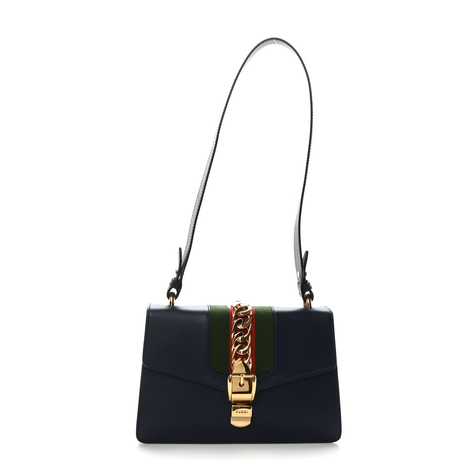 Gucci Calfskin Small Sylvie Shoulder Bag Blue Agata 1 of 10