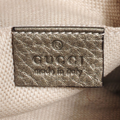 Gucci Metallic Pebbled Calfskin Small Soho Disco Bag Sasso 6 of 7