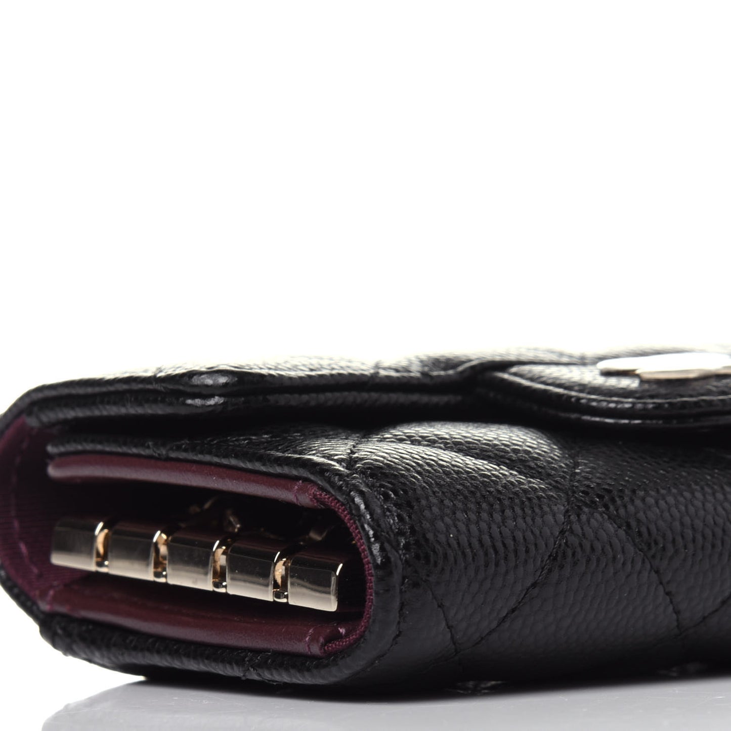 Caviar Quilted Classic 4 Key Holder Wallet Black