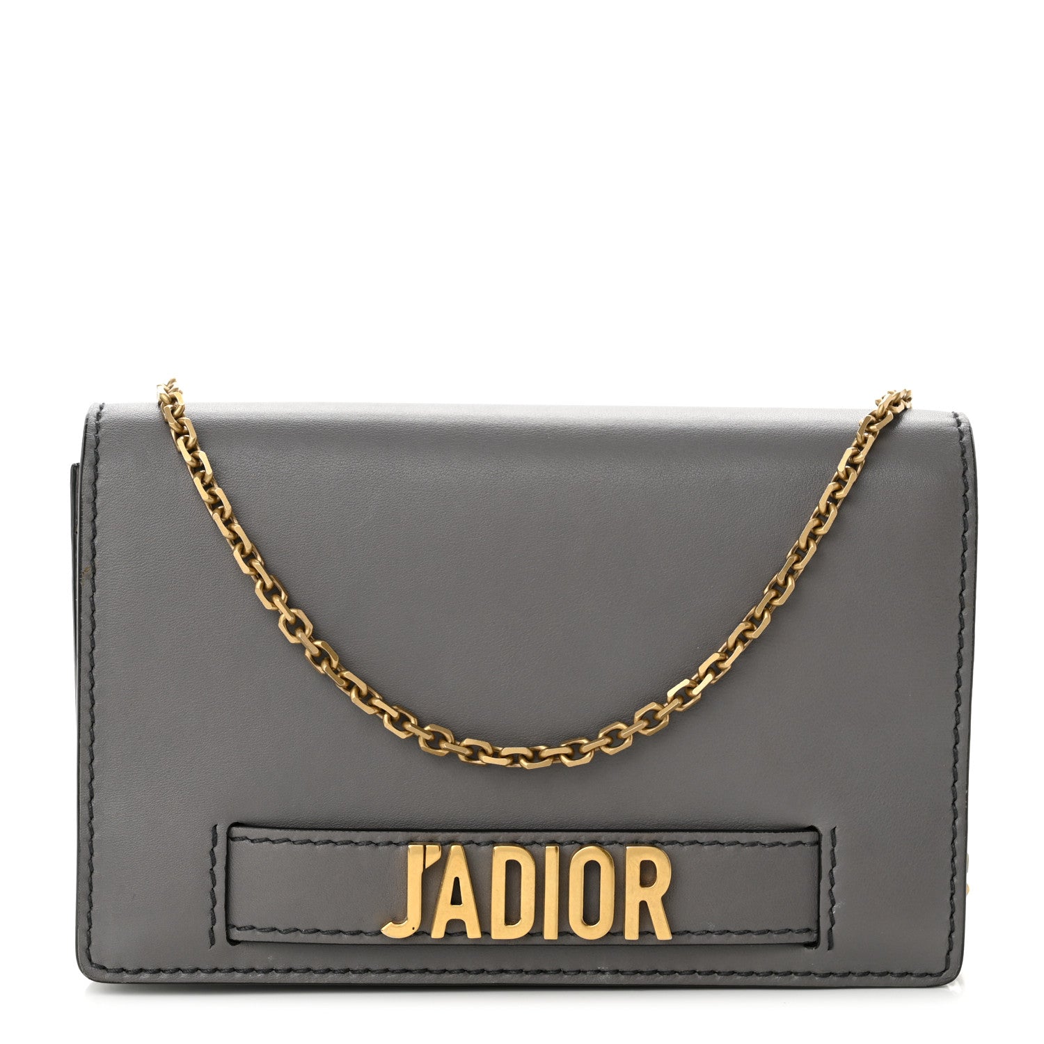 Christian Dior Calfskin J'Adior Wallet on Chain Pouch Grey 1 of 8