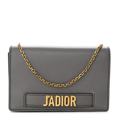 Christian Dior Calfskin J'Adior Wallet on Chain Pouch Grey 1 of 8