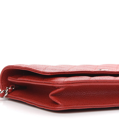 Chanel Caviar Quilted Wallet On Chain WOC Red 9 of 10