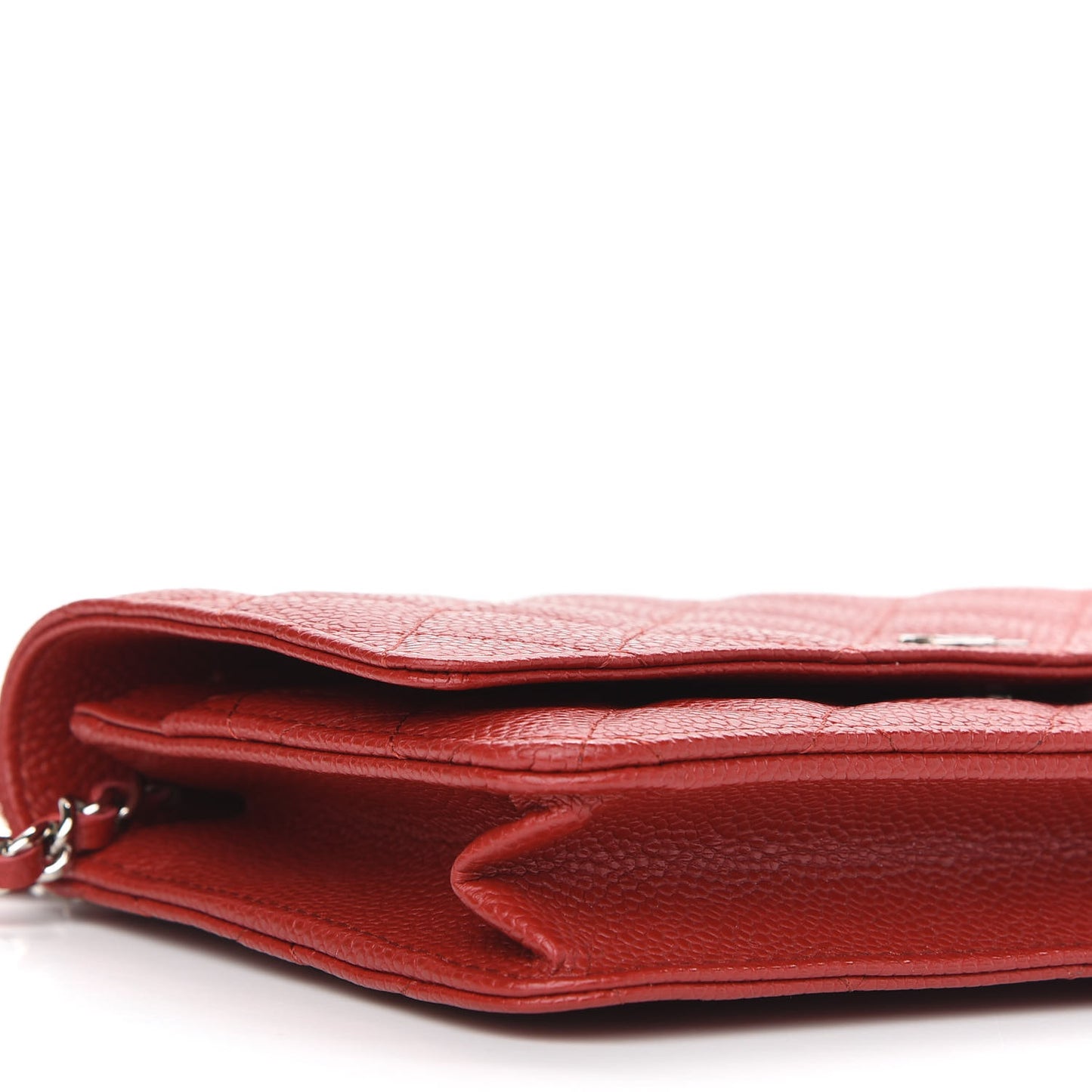 Caviar Quilted Wallet On Chain WOC Red