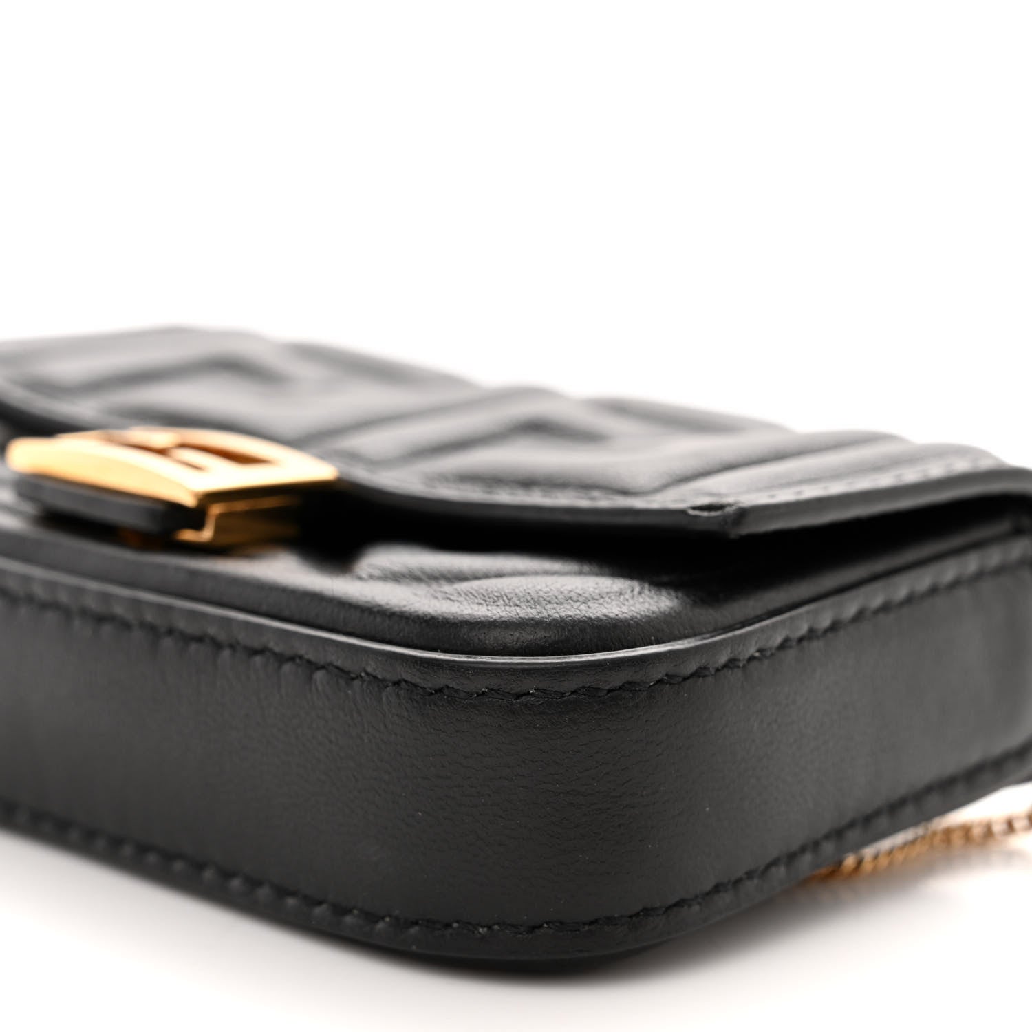 Fendi Nappa Matisse FF Embossed Nano Baguette Charm Black 10 of 10