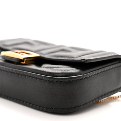 Fendi Nappa Matisse FF Embossed Nano Baguette Charm Black 10 of 10