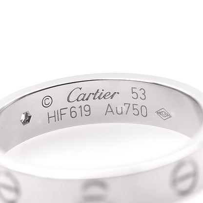 Cartier 18K White Gold Diamond 4mm LOVE Wedding Band Ring 53 6.25 4 of 6