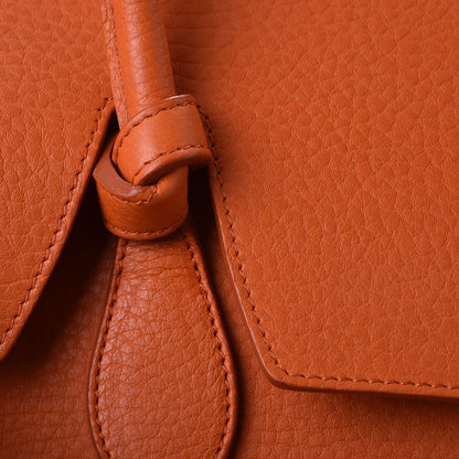 Celine Crisped Calfskin Mini Tie Knot Tote Burnt Orange 9 of 15