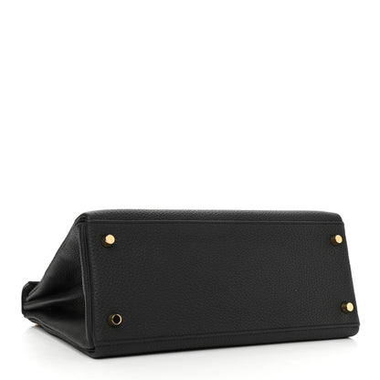 Hermes Togo Matte Porosus Crocodile Kelly Retourne Touch 28 Black 4 of 11