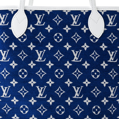 Louis Vuitton Jacquard Velvet Monogram LV Match Neverfull MM Bleu 8 of 11