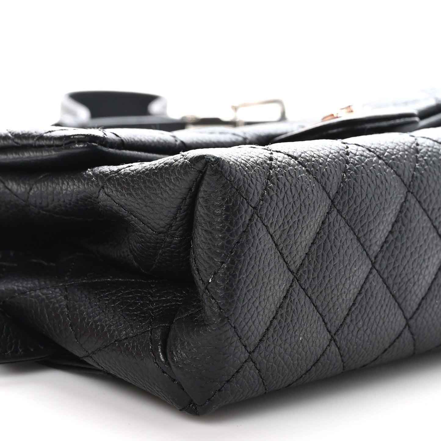 Grained Calfskin Quilted 2.55 Reissue Flap Belt Bag Clutch Black