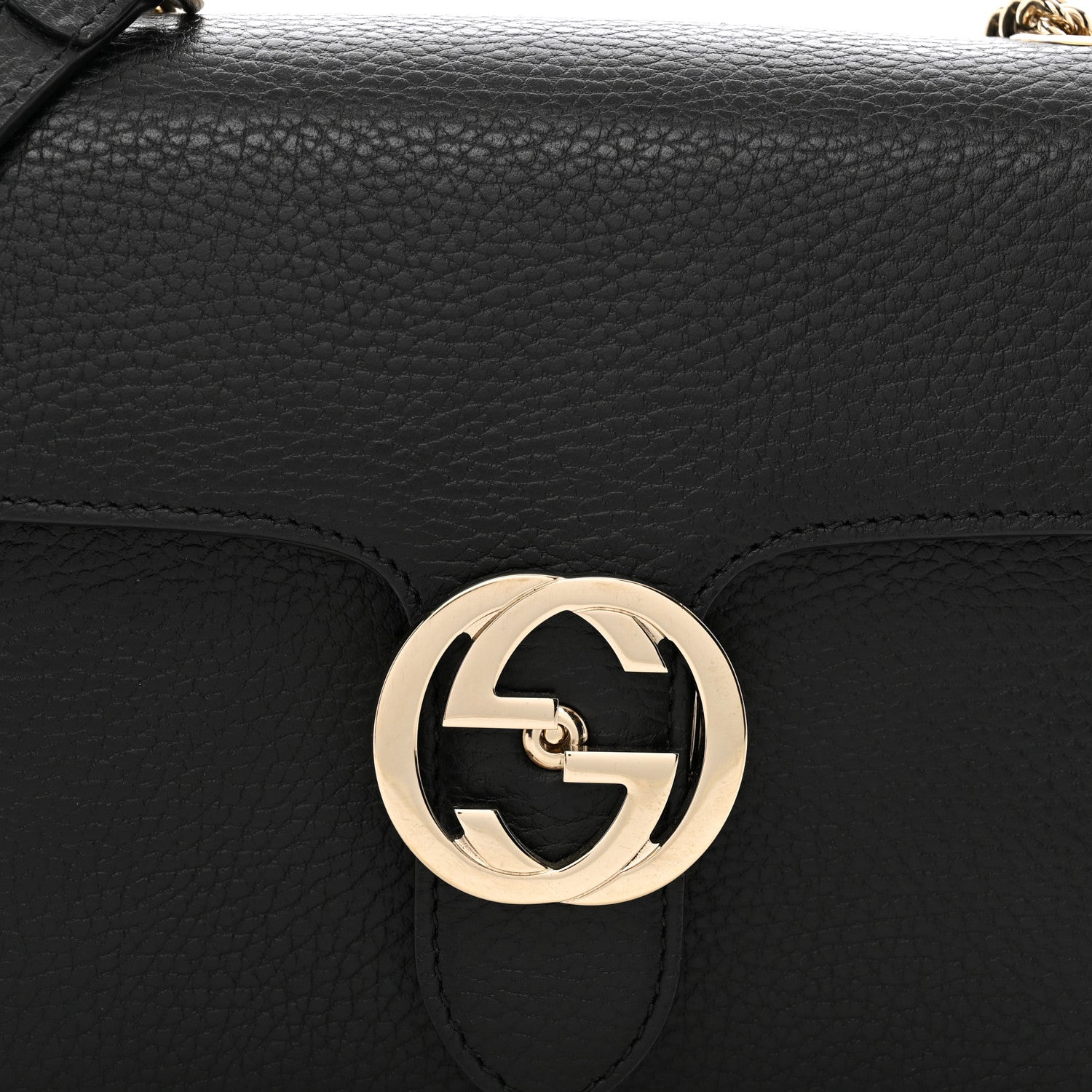 Gucci Dollar Calfskin Small Interlocking G Shoulder Bag Black 5 of 10
